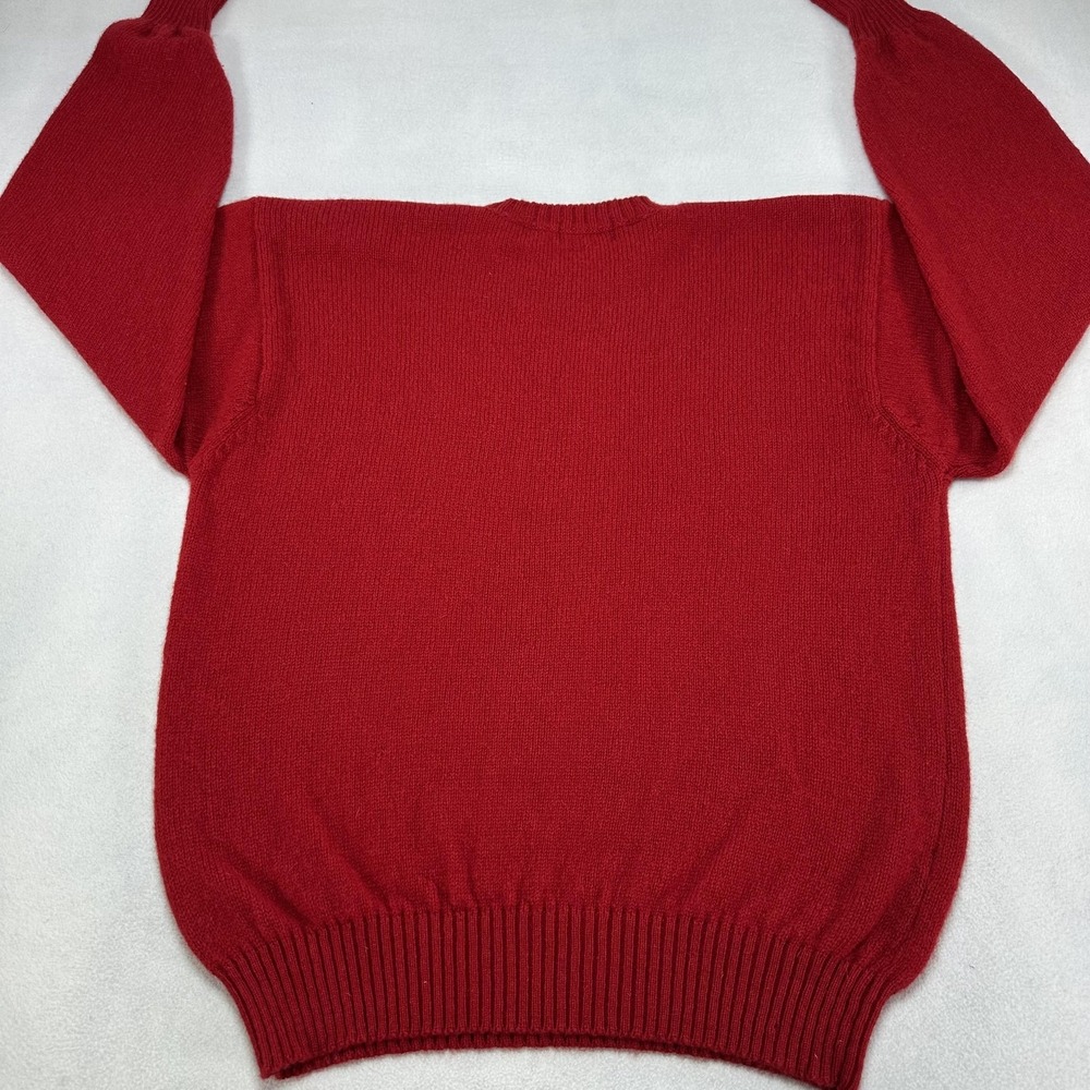 Vintage Pendleton Sweater Mens Large Red Shetland Wool Crewneck Knit Pullover - Picture 9 of 13
